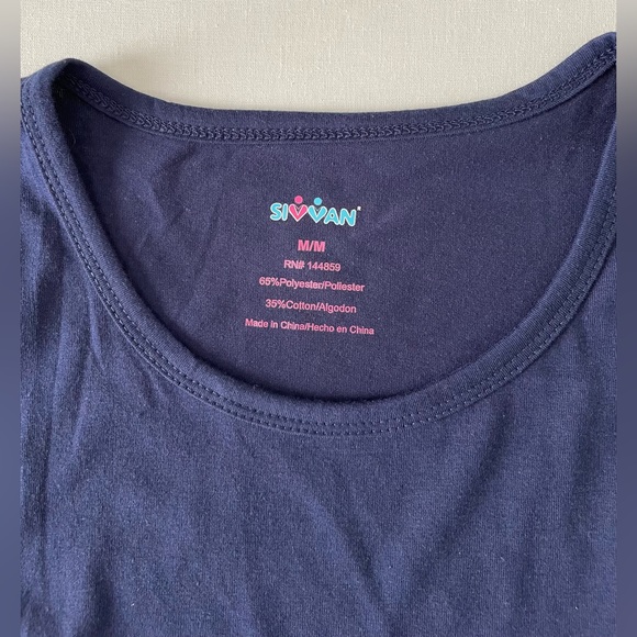 Sivvan Navy Long Sleeve Undershirt Scrubs Scrub Shirt M - Picture 2 of 5